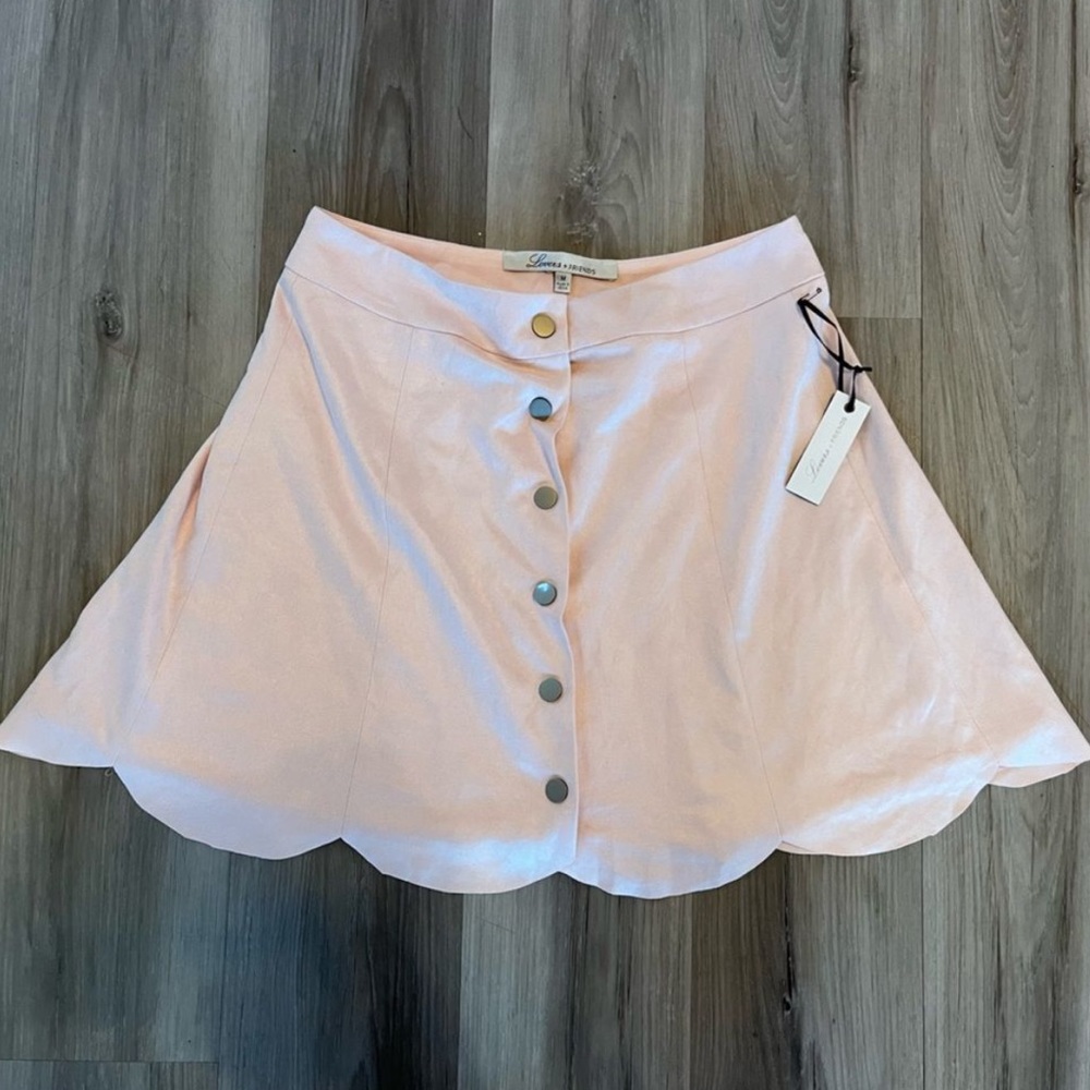 Lovers + Friends pink suede skirt